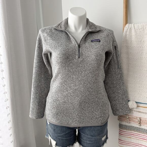 Patagonia Better Sweater 1/4 Zip Grey Fleece Lined Pullover Women’s Size Medium - Picture 1 of 9